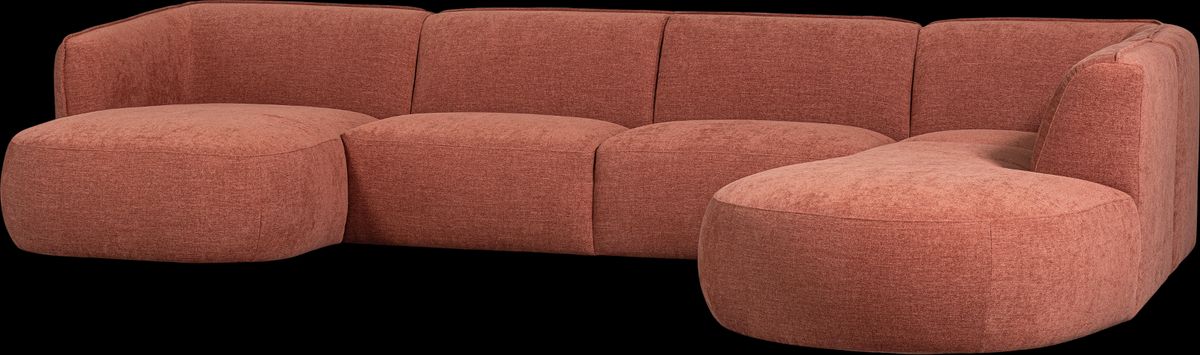 Polly, Hjørnesofa højrevendt, lyserød, H71x245x353 cm