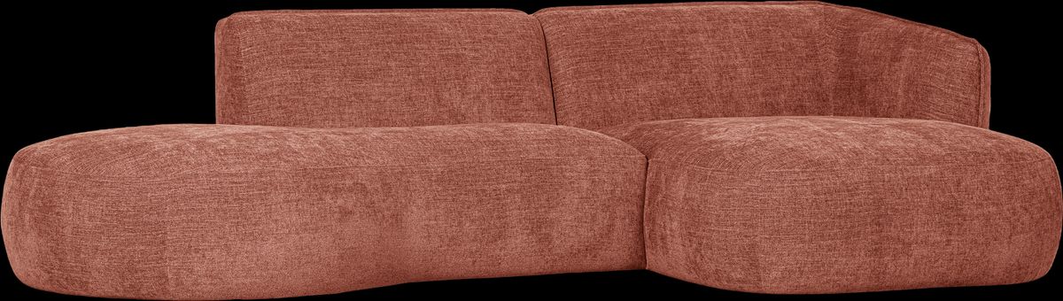 Polly, Hjørnesofa højrevendt, rosa, H71x150x278 cm