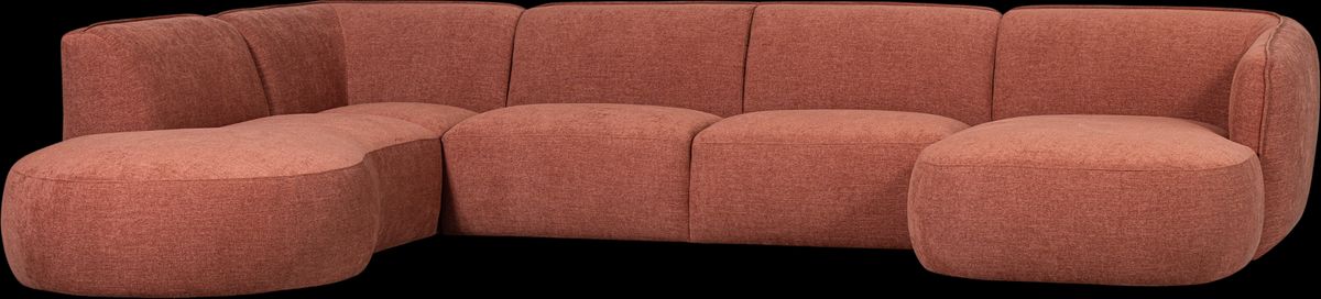 Polly, Hjørnesofa venstrevendt, lyserød, H71x245x353 cm