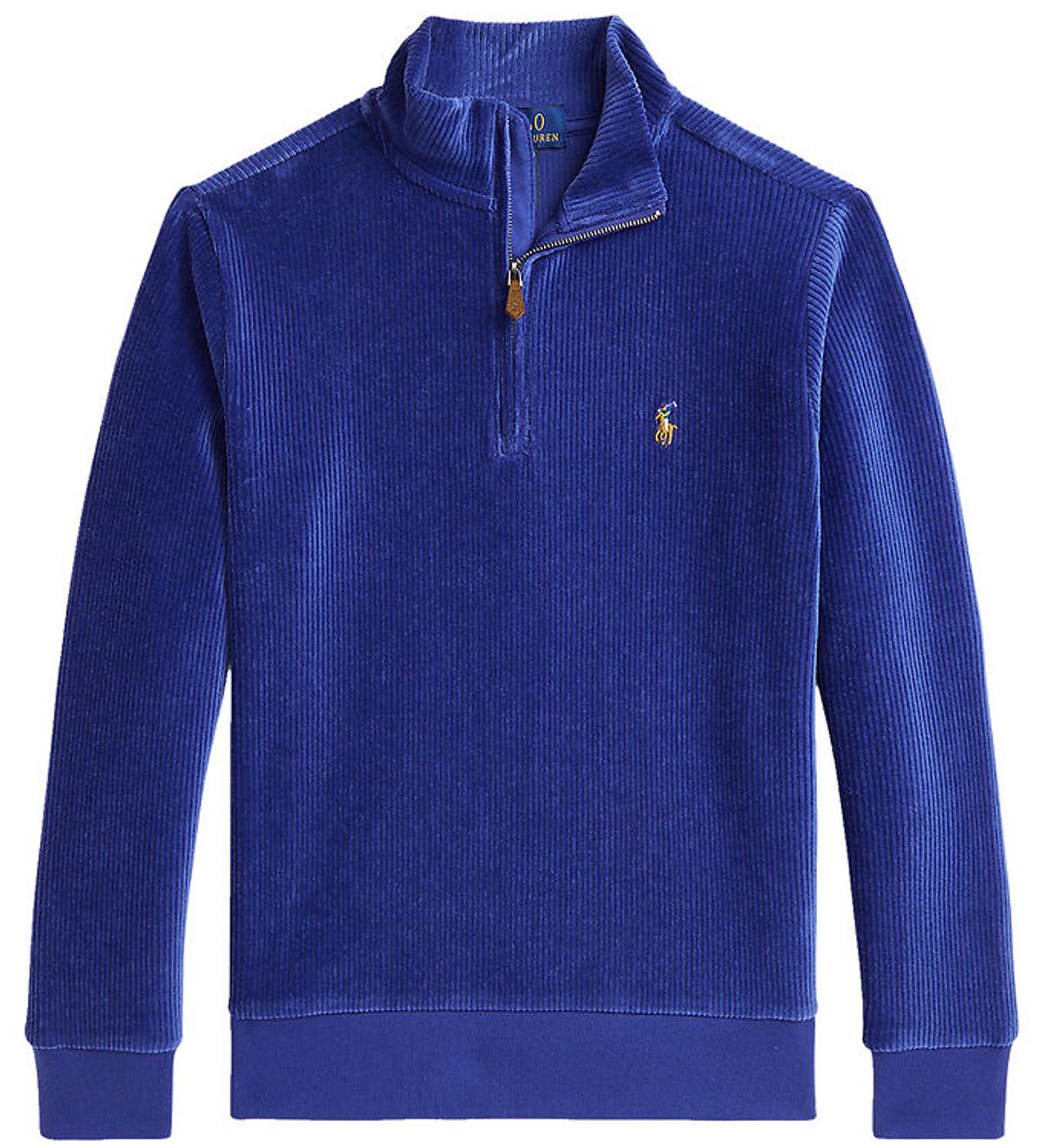 Polo Ralph Lauren Bluse m. Lynlås - Fløjl - Blå