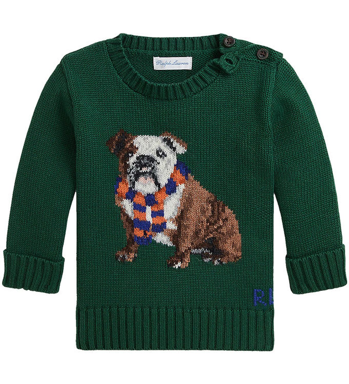 Polo Ralph Lauren Bluse - Strik - Grøn m. Hund