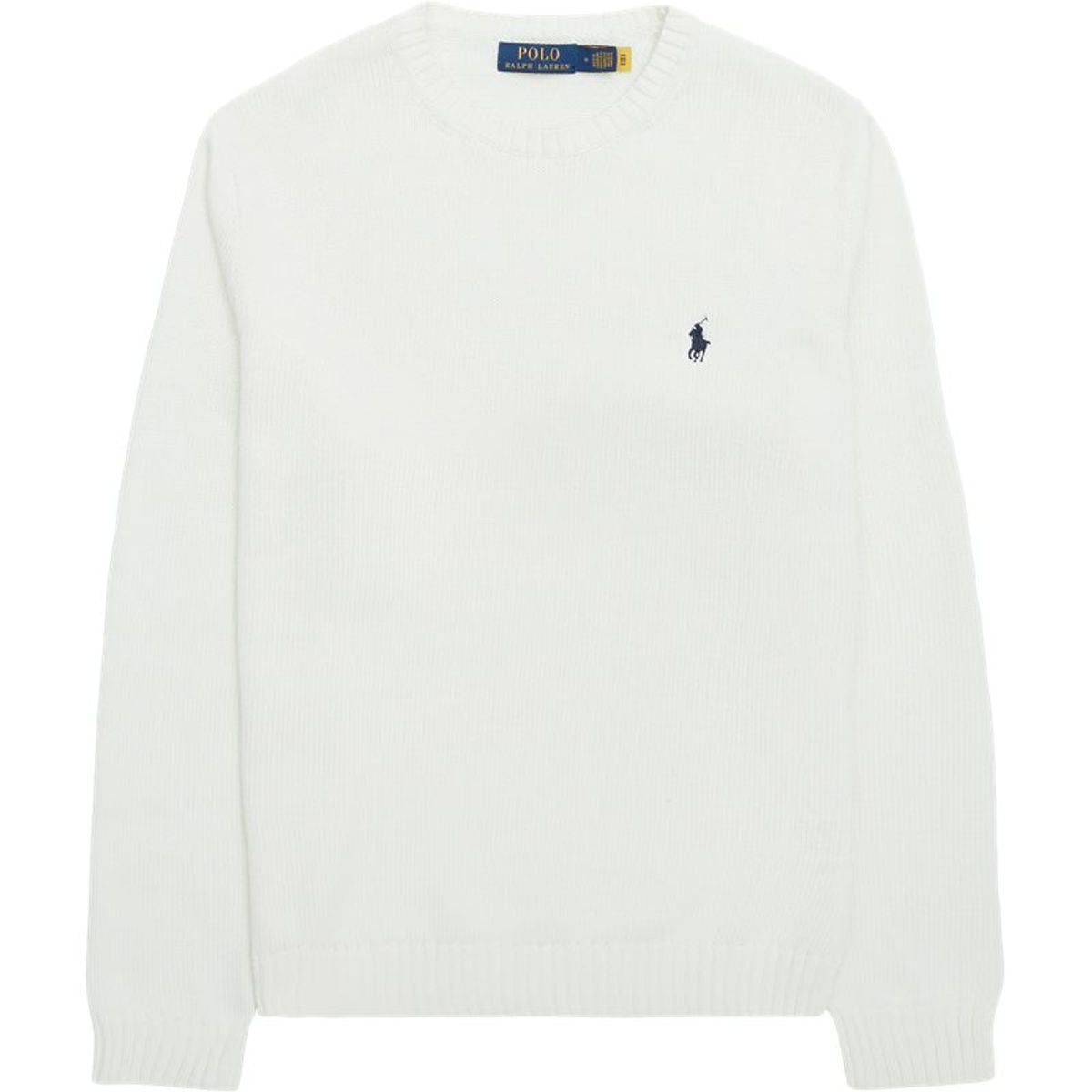 Polo Ralph Lauren Cotton Crewneck Strik Off White