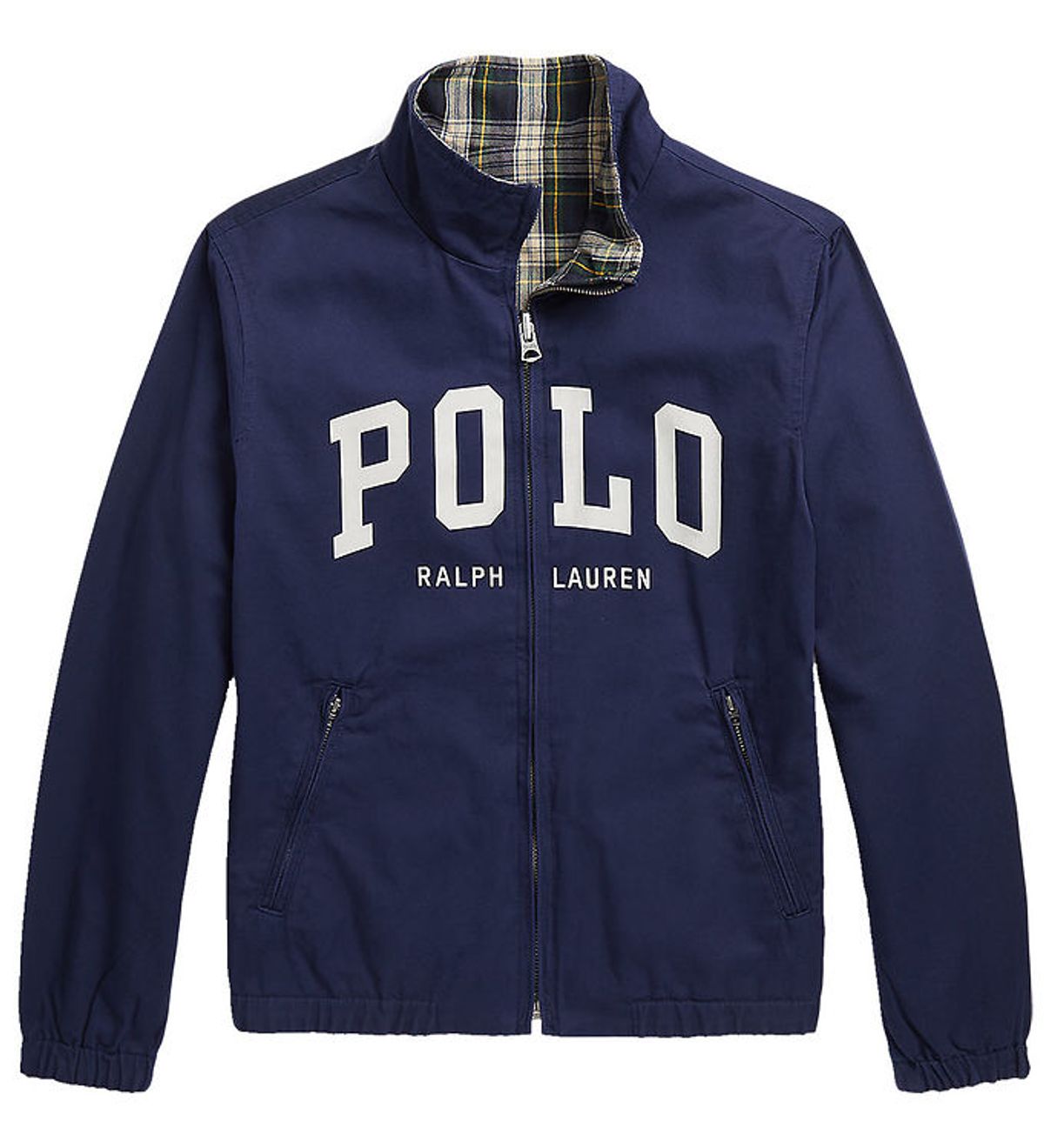 Polo Ralph Lauren Jakke - Vendbar - Blåternet/Navy m. Print