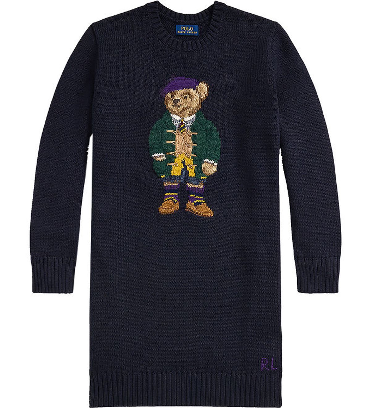 Polo Ralph Lauren Kjole - Strik - Navy m. Bamse