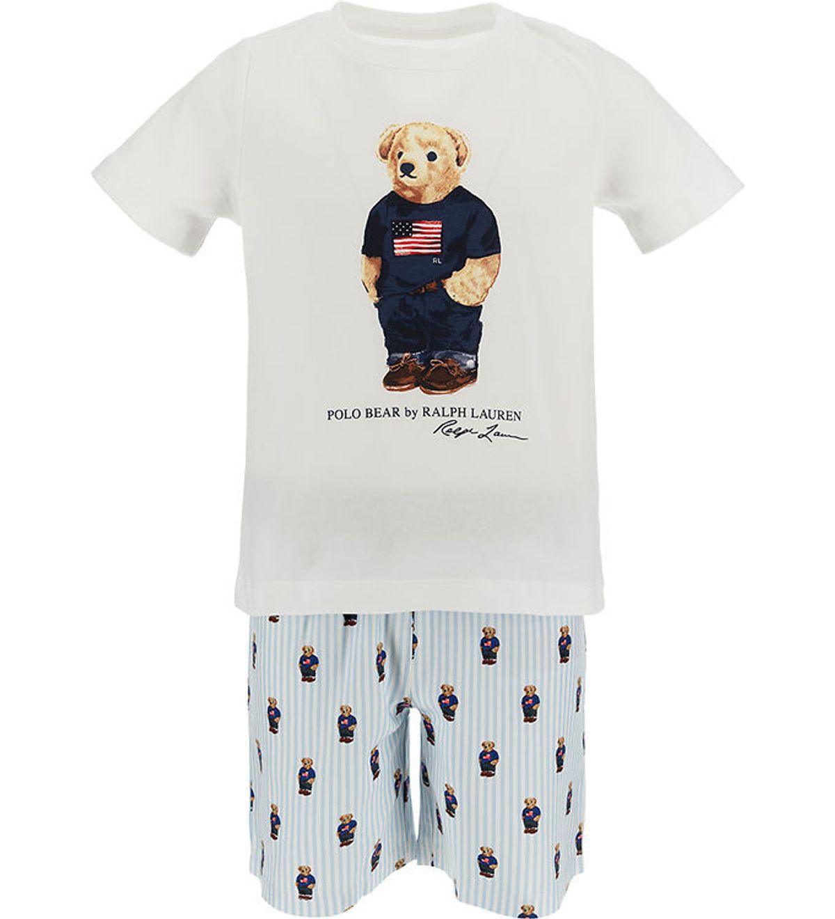 Polo Ralph Lauren Nattøj - Hvid/Blå m. Bamse