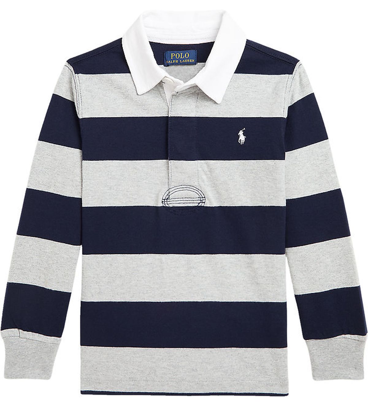 Polo Ralph Lauren Polobluse - Rugby - Gråmeleret/Sortstribet