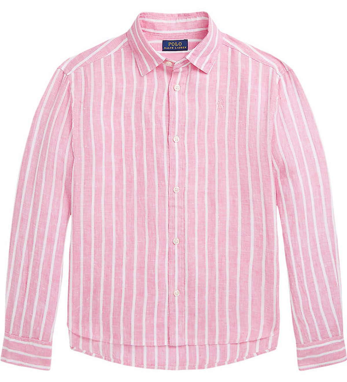 Polo Ralph Lauren Skjorte - Lismore - Hør - Pink/Hvidstribet