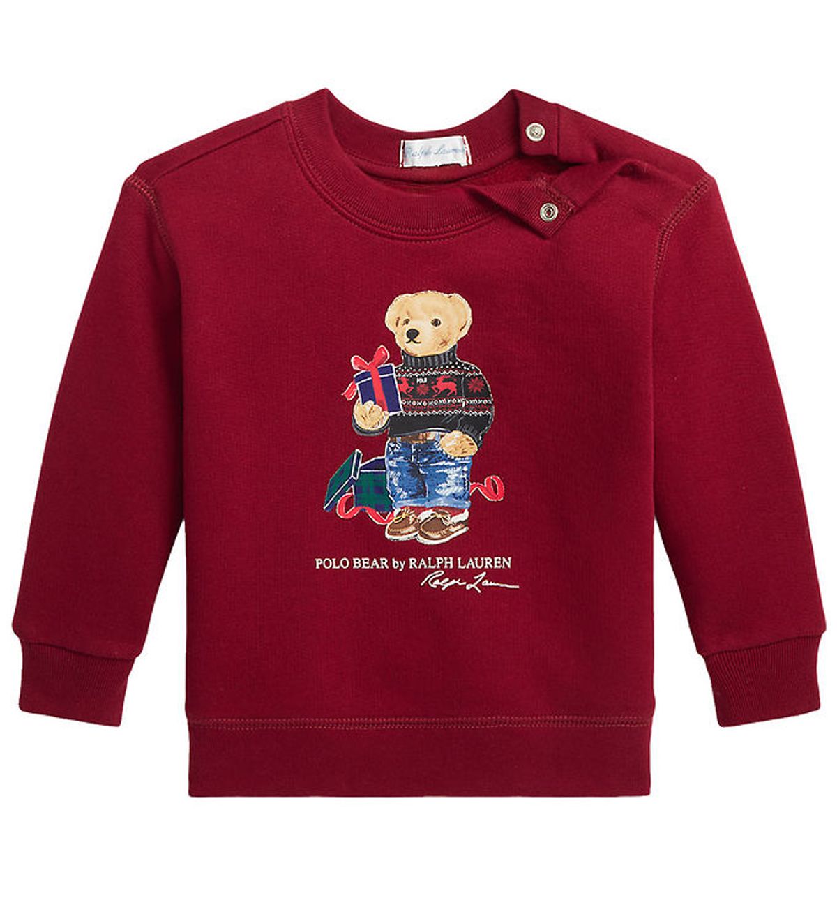 Polo Ralph Lauren Sweatshirt - Holiday - Rød m. Bamse