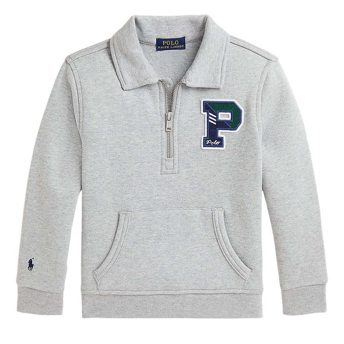 Polo Ralph Lauren Sweatshirt m. Lynlås - Gråmeleret m. Navy