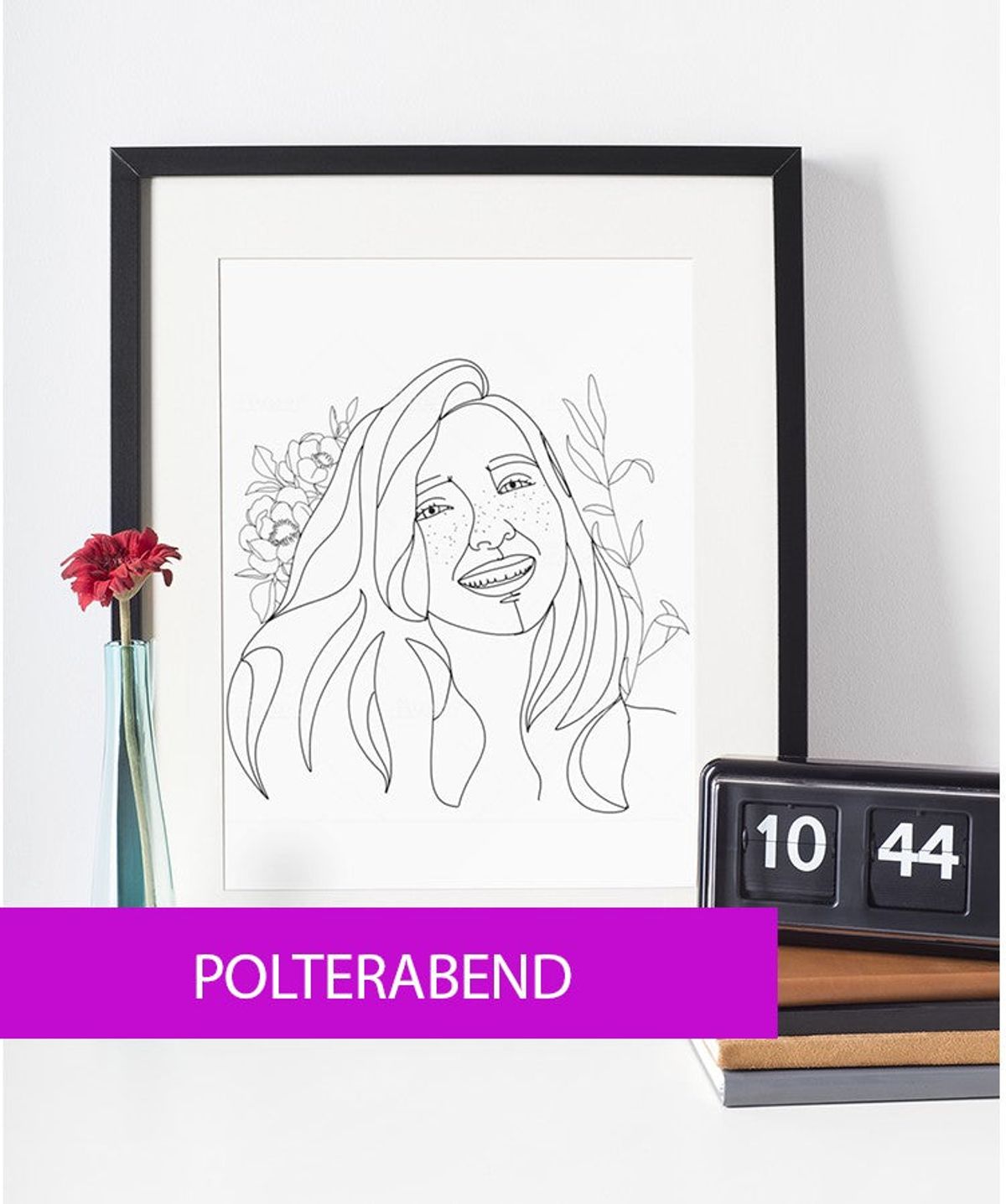 Polterabend - line art tegning efter dine fotos