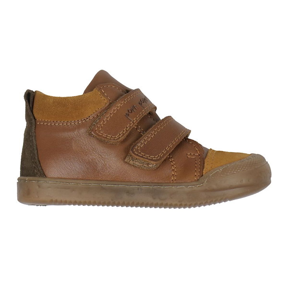 Pom Pom Sko - Sneaker Velcro - Dark Camel