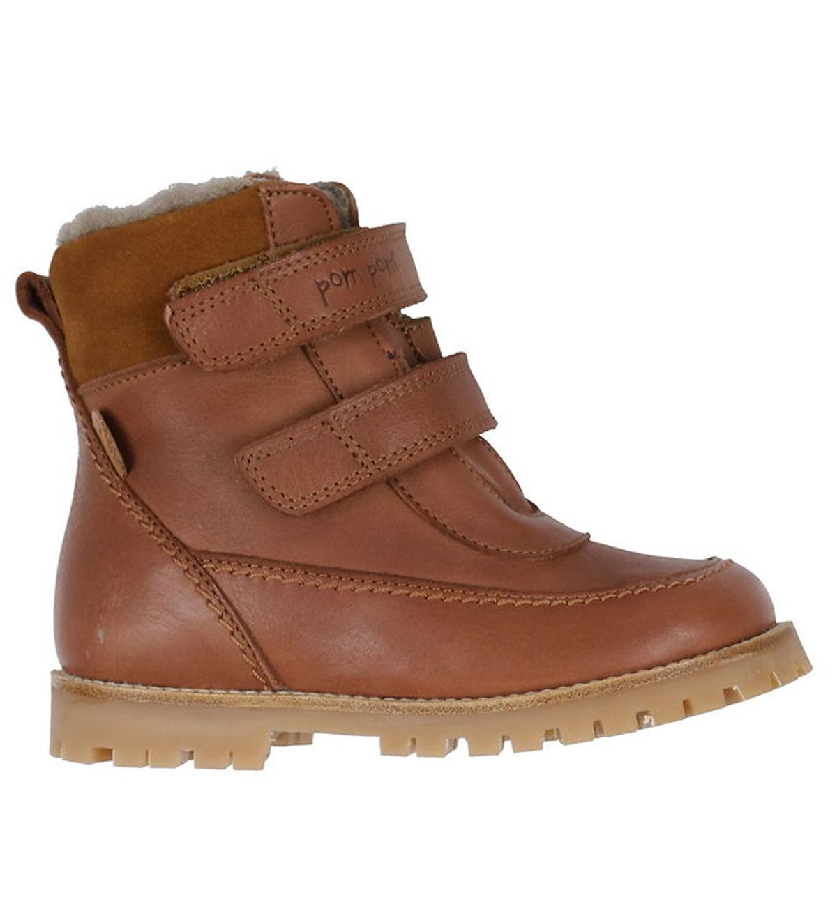 Pom Pom Vinterstøvler m. For - Velcro Boot Tex - Dark Camel