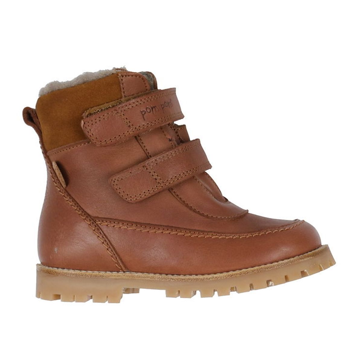 Pom Pom Vinterstøvler m. For - Velcro Boot Tex - Dark Camel