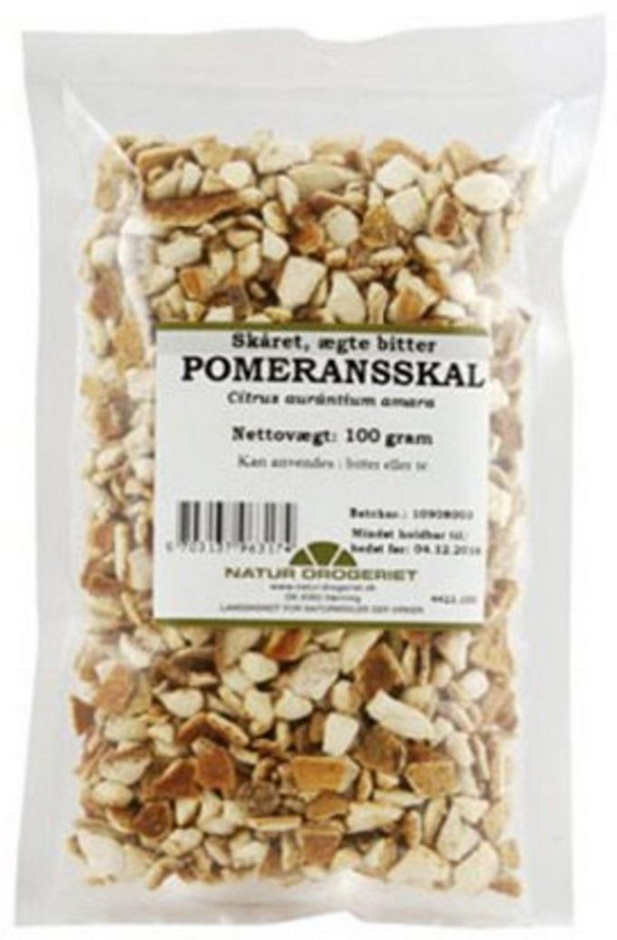 Pomeransskal bitter skåret, 100g.