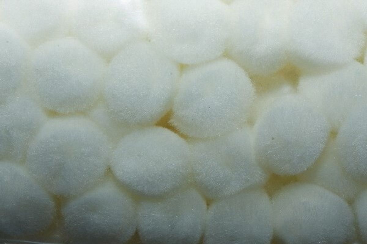 Pompon 13-15mm Ca 85stk Hvid - Craft Line