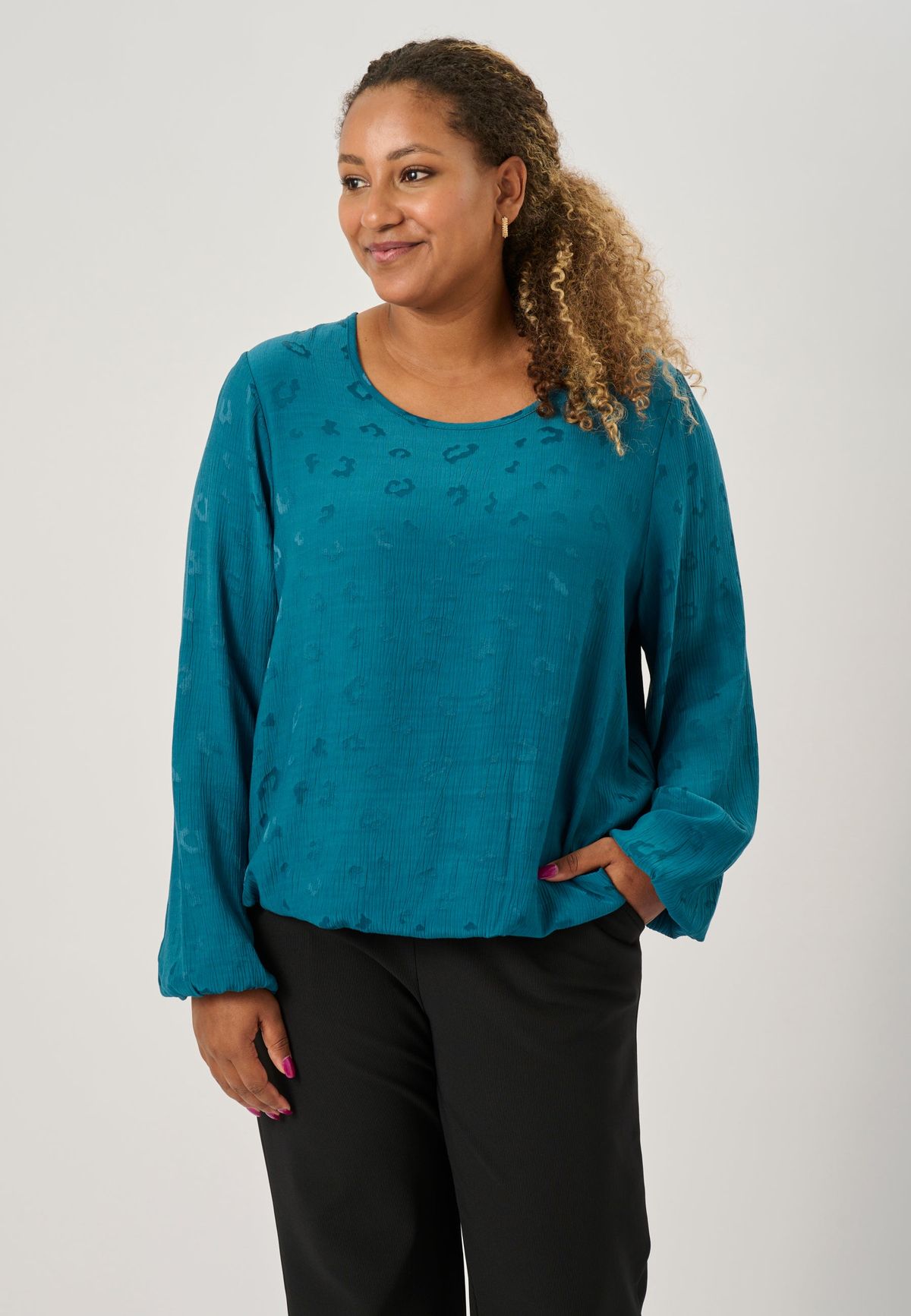 Pont Neuf - Bluse - Pnalison - Petrol Blue - 3xl/54-56