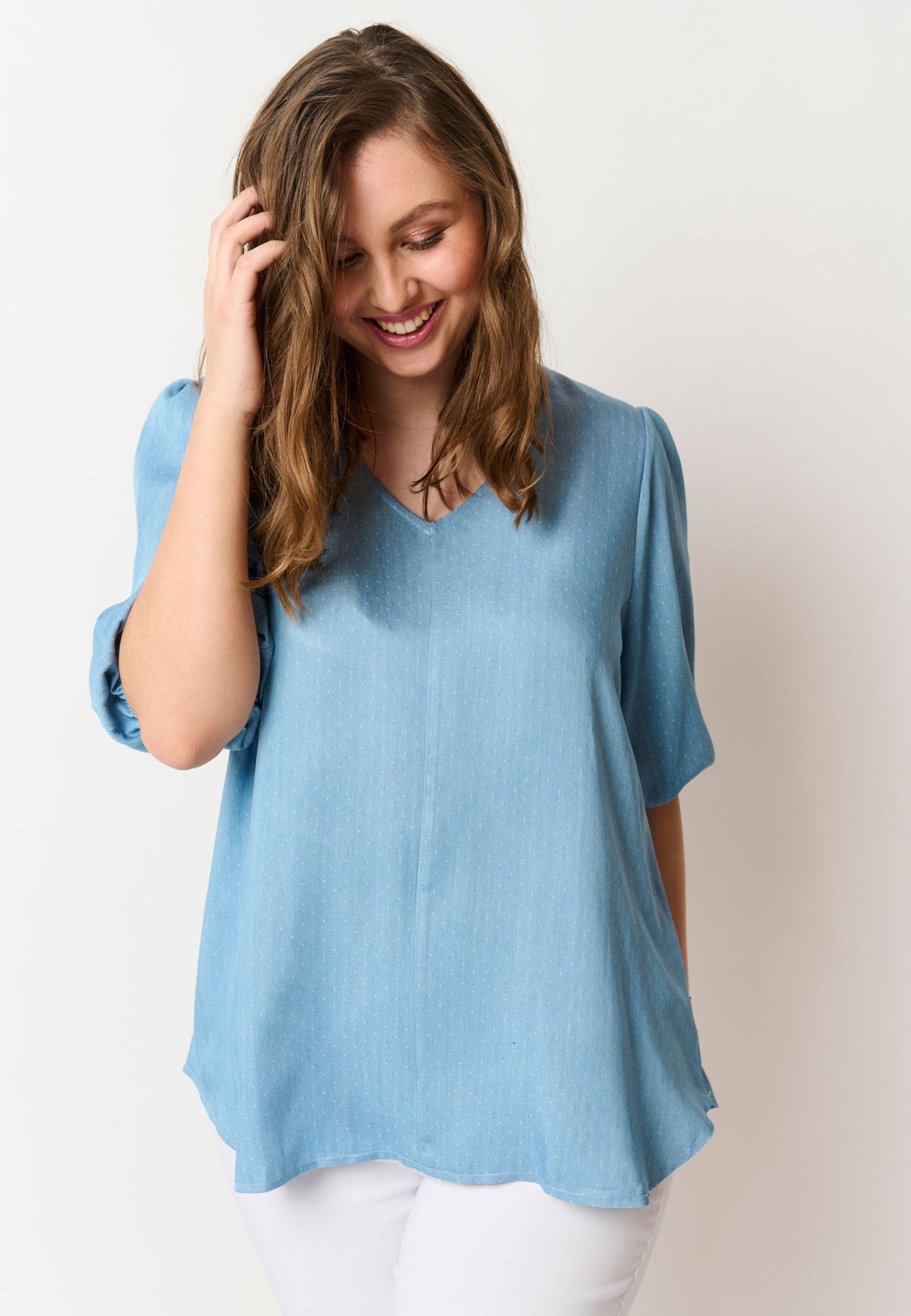 Pont Neuf - Bluse - Pnfleur - Sky Blue - S