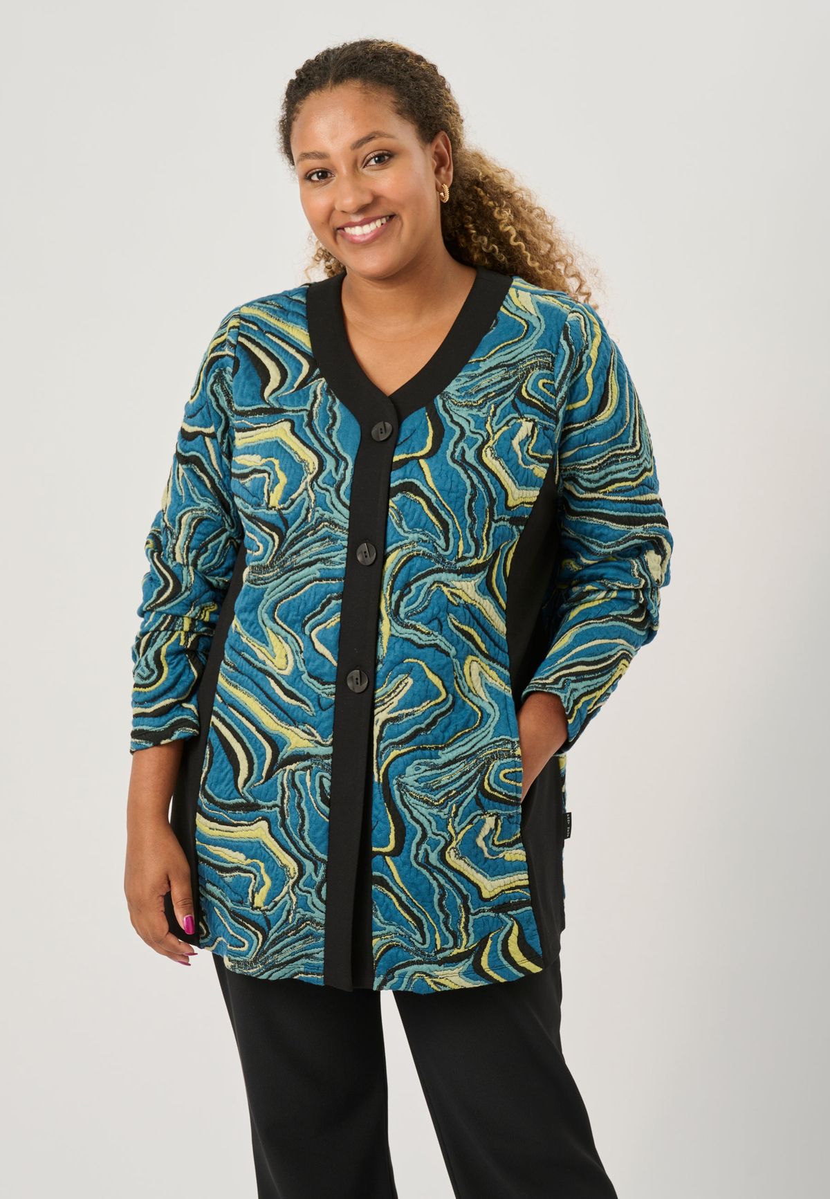 Pont Neuf - Cardigan - Pnanelise - Petrol Blue - 3xl/54-56