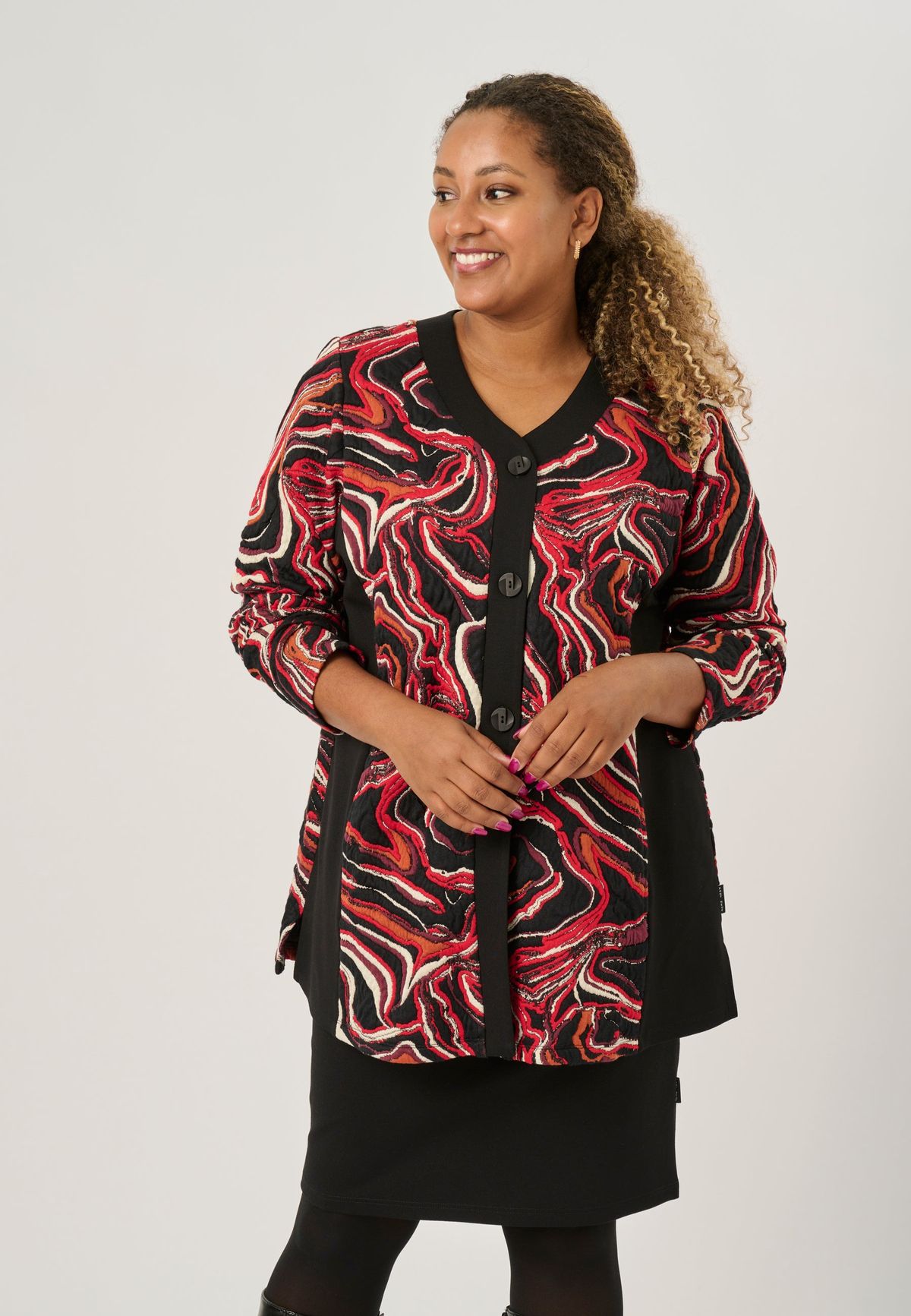 Pont Neuf - Cardigan - Pnanelise - Warm Red - Xl/48-50