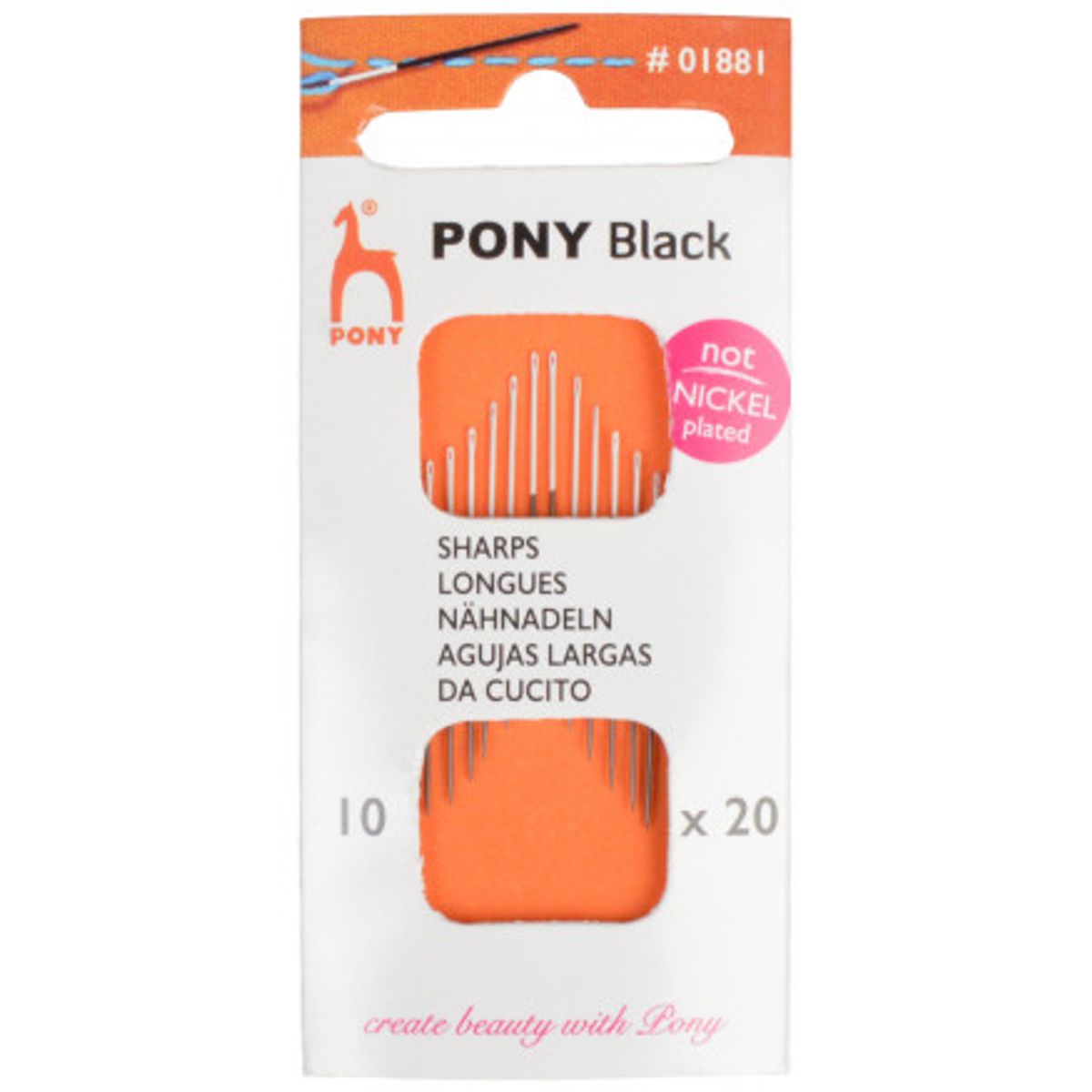 Pony Black Synåle Str. 10 - 20 stk