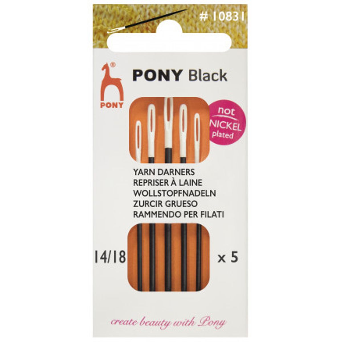 Pony Black Uldnåle Str. 14/18 - 5 stk