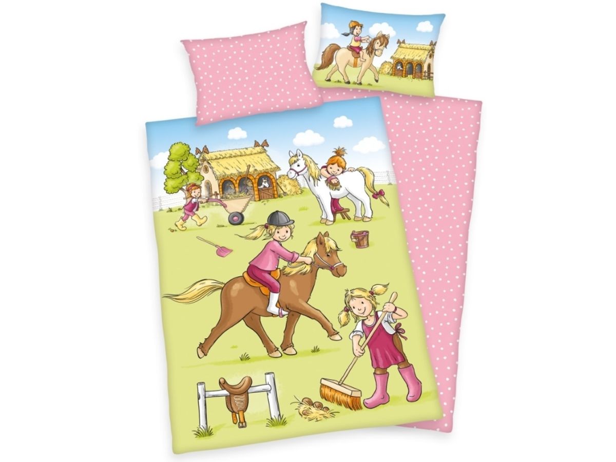 Pony Farm Bio Sengetøj 100X135 Cm - 100 Procent Bomuld