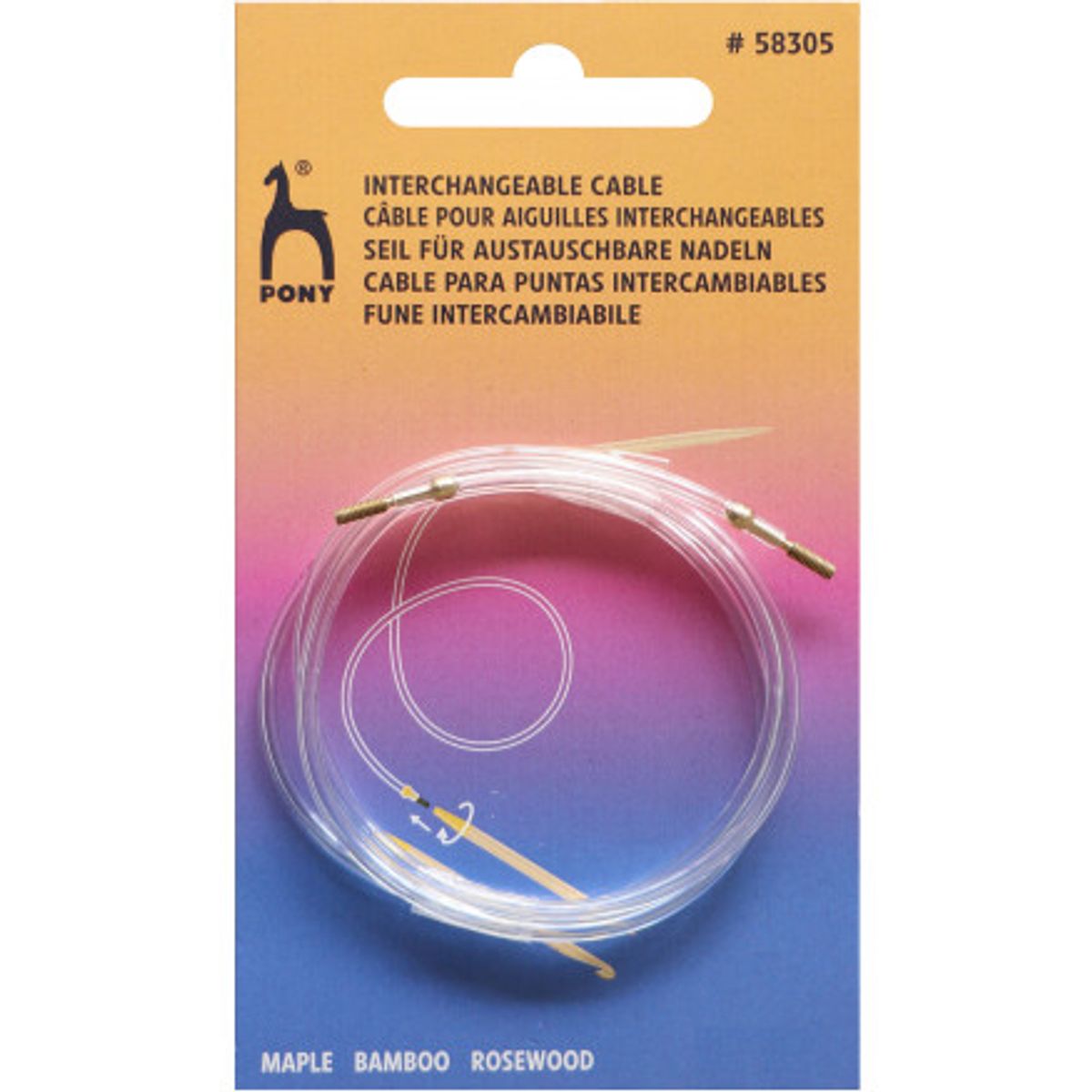 Pony Perfect Wire/Kabel til Udskiftelige Rundpinde 92cm (Bliver 120cm