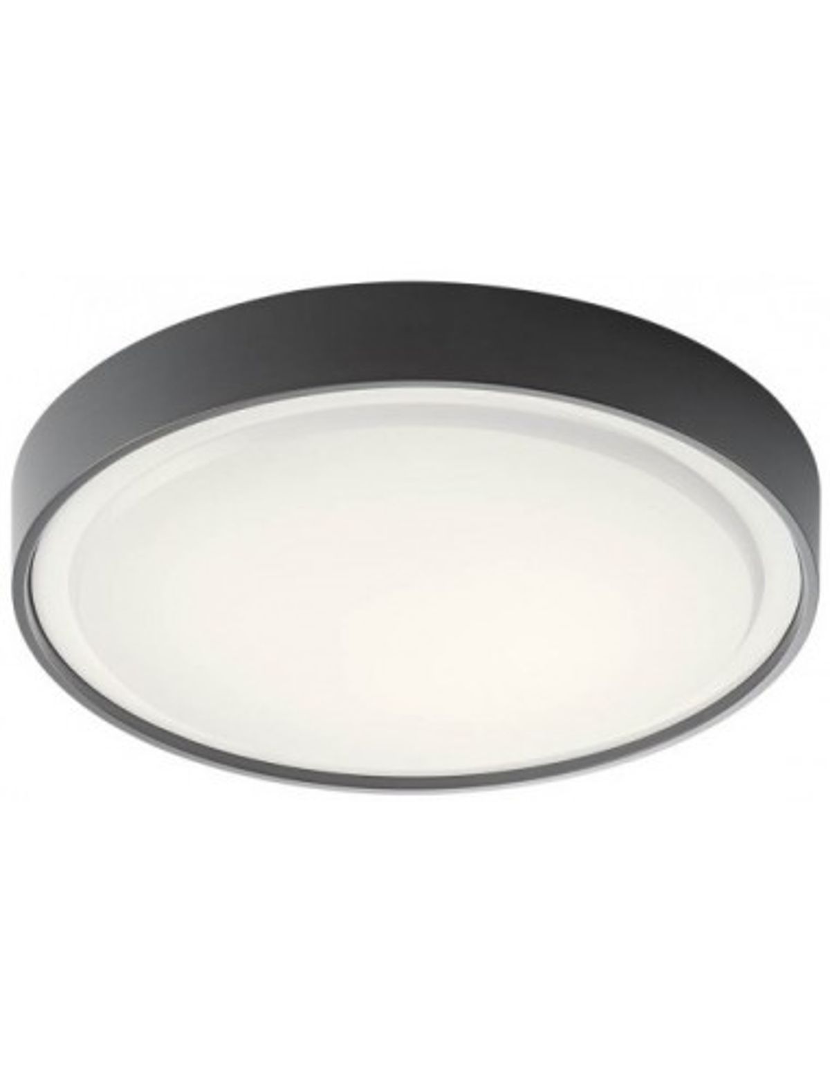 PONZA Loftlampe i abs og polycarbonat Ø30 cm 1 x 18W SMD LED - Mat mørkegrå