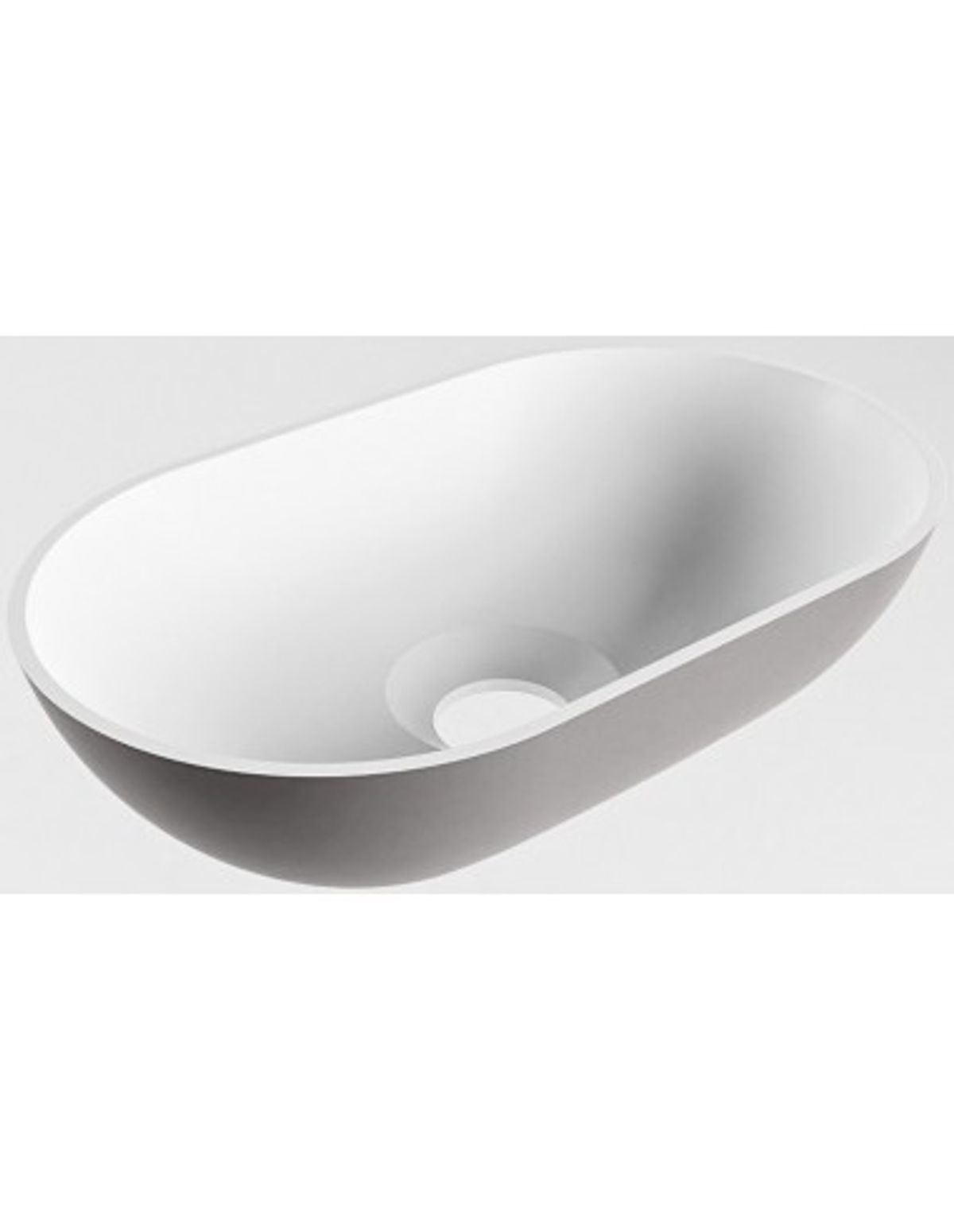 POOLE håndvask 30 x 18 cm Solid surface - Talkum/Mørkegrå