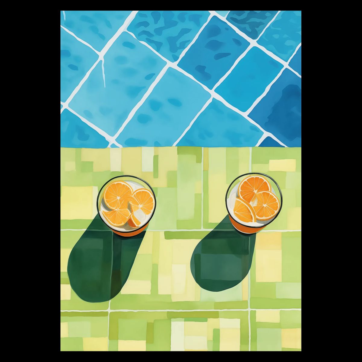 Poolside Lemons Plakat 21x30 cm (A4) / Egetræ