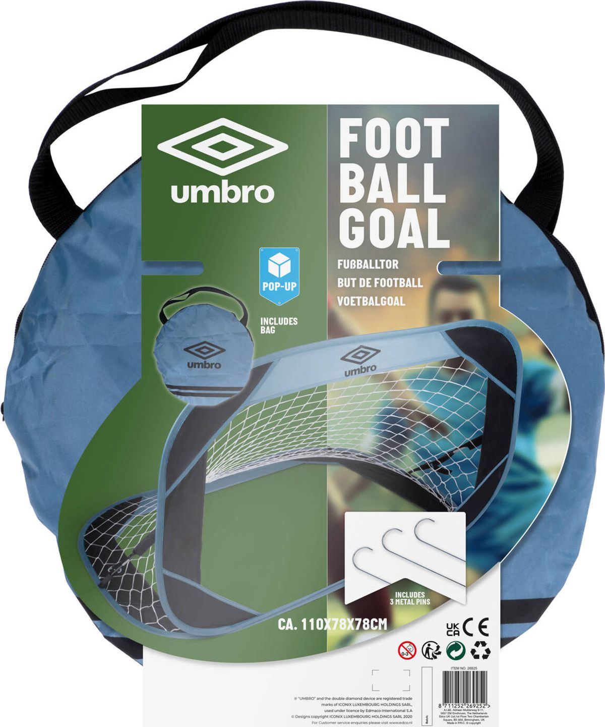 Pop Up Fodboldmål - Umbro - 110x78 Cm