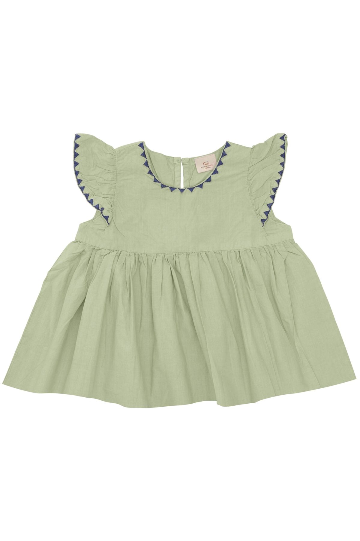 POPLIN BLUSE M. BRODERI KANT - DUSTY GREEN - DUSTY GREEN / 110