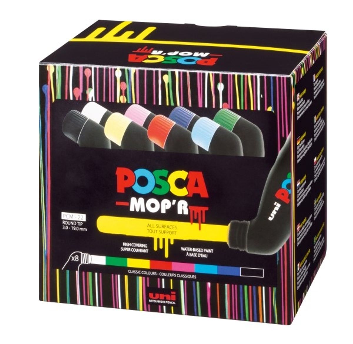 Posca Mop'R Sæt 8 Stk. PCM-22 3-19 mm