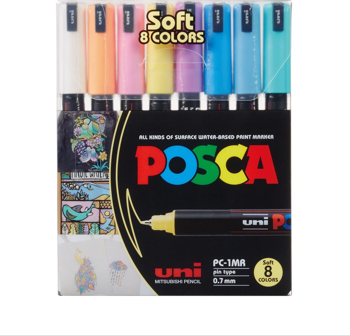 Posca Penne - Sæt Med 8 Pastel Farver