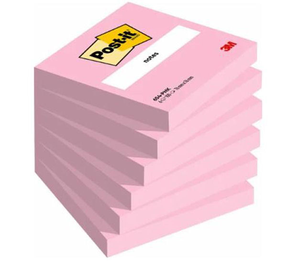 Post-it 3M notes 76mmx76mm 654-PNK 6x100 stk. pink