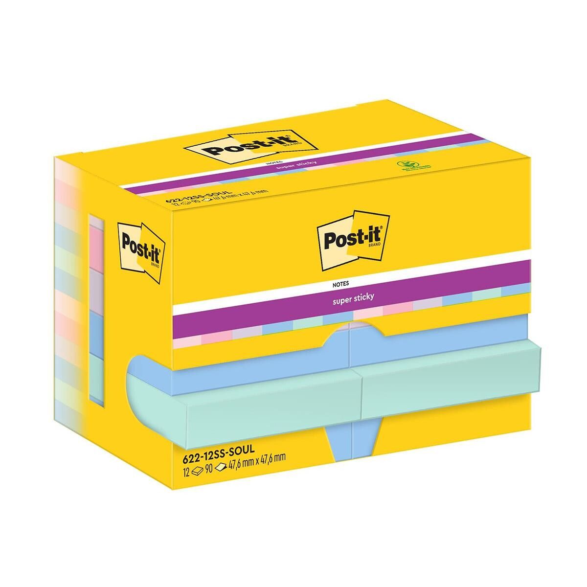 Post-it blok Super Sticky Soulful 47,6x47,6mm 12bl