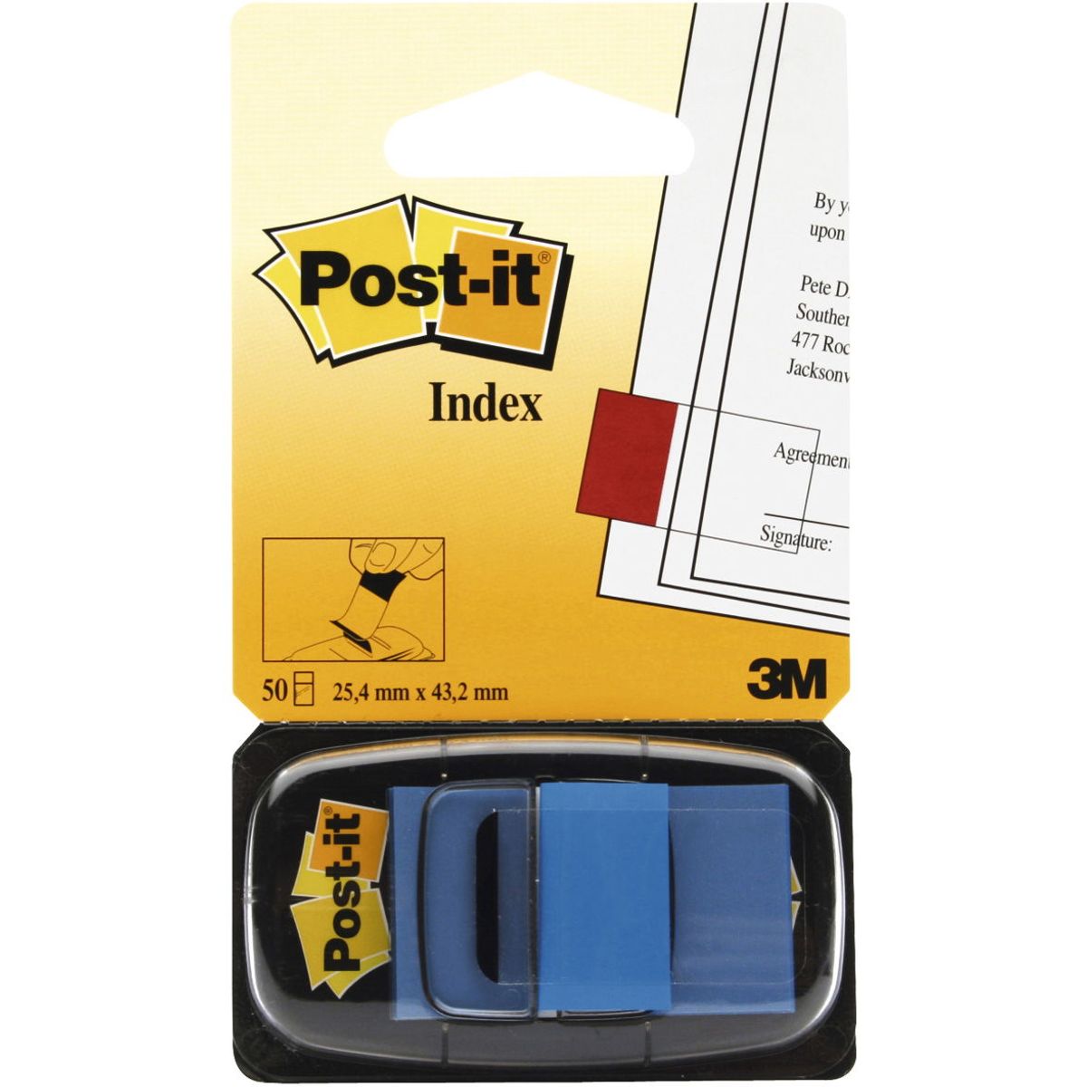 Post-it indexfaner 43 mm x 25 mm, blatransparent