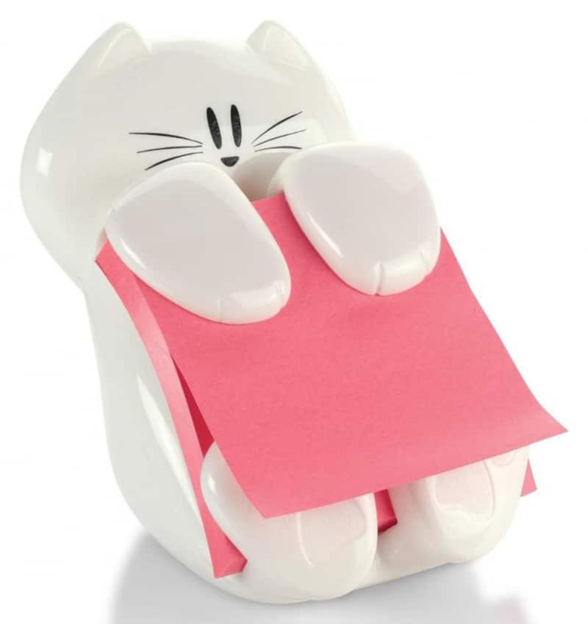 Post-it® Kitten (CAT-330) holder til klæbende noter, hvid, inkl.. Super Sticky Z-Notes