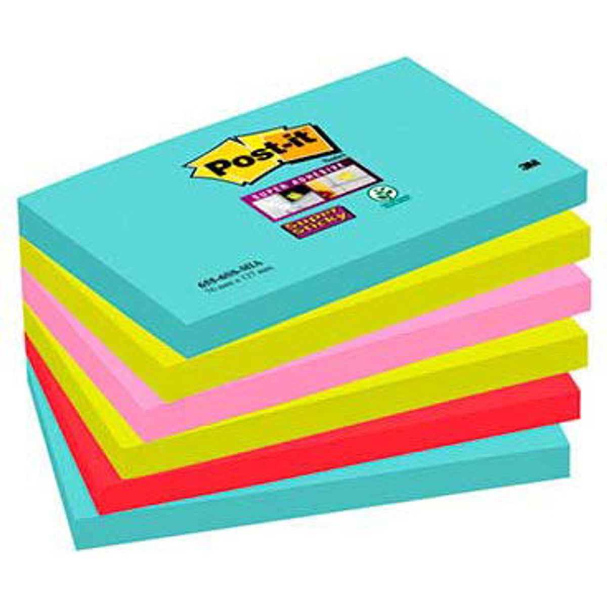 Post-it Miami notes 76 mm flerfarvet 6 blk