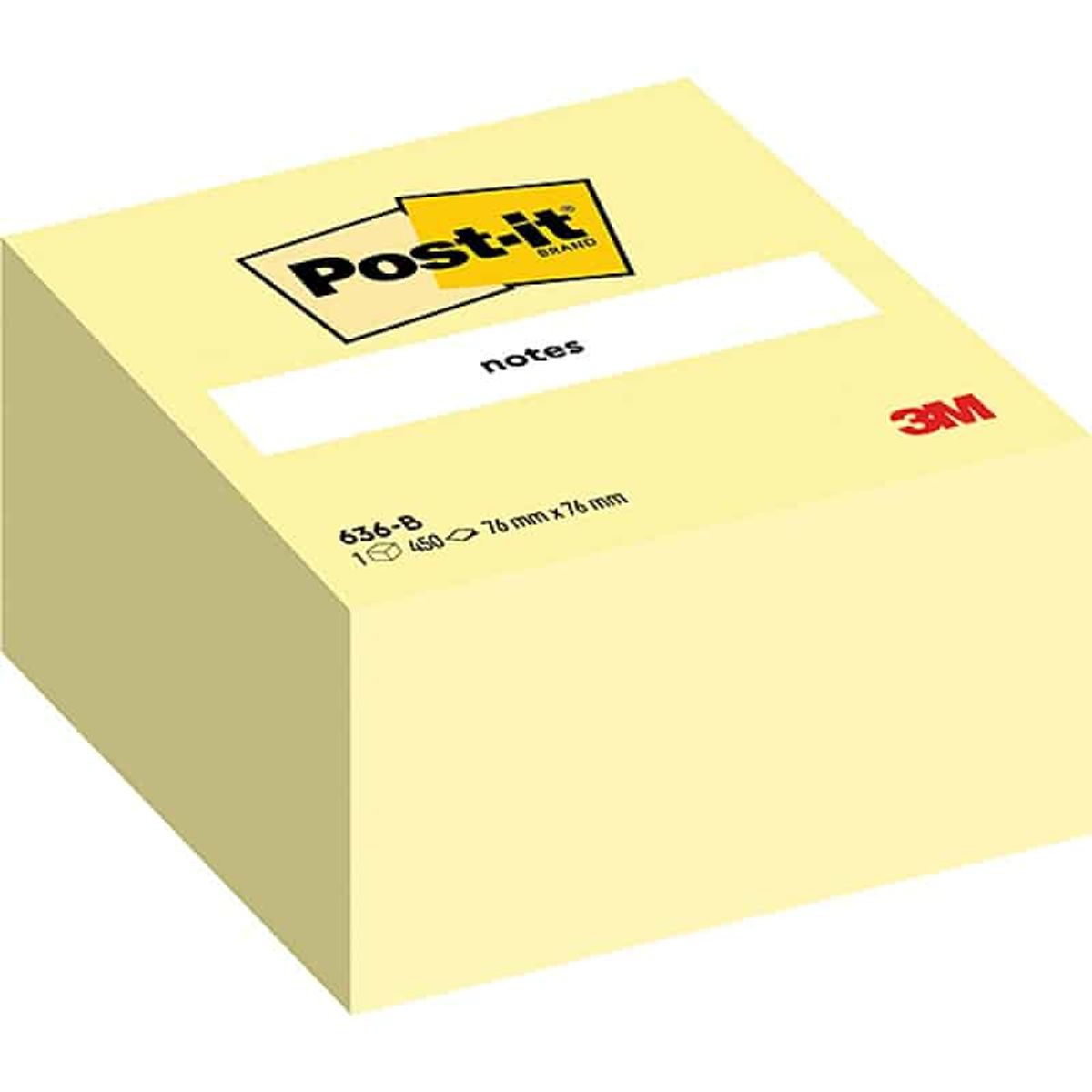 Post-it® Notes Cube Canary Yellow&trade;, 76 mm x 76 mm, 450 ark.