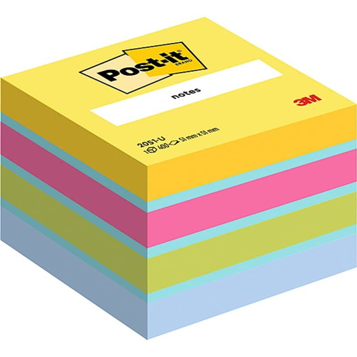 Post-it® Notes Mini Cube Ultra Farver, 51 mm x 51 mm 400 ark.