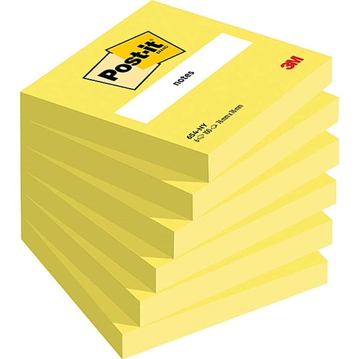 Post-it® Notes Neon Gul Farve, 1 Blok, 76 mm x 76 mm.