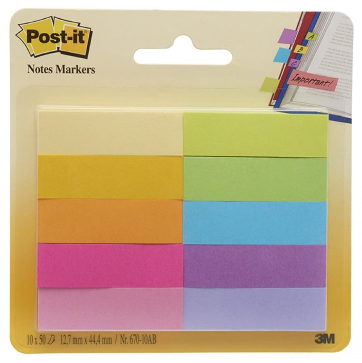 Post-it® side markører 670-10AB-EU, 1 pakke