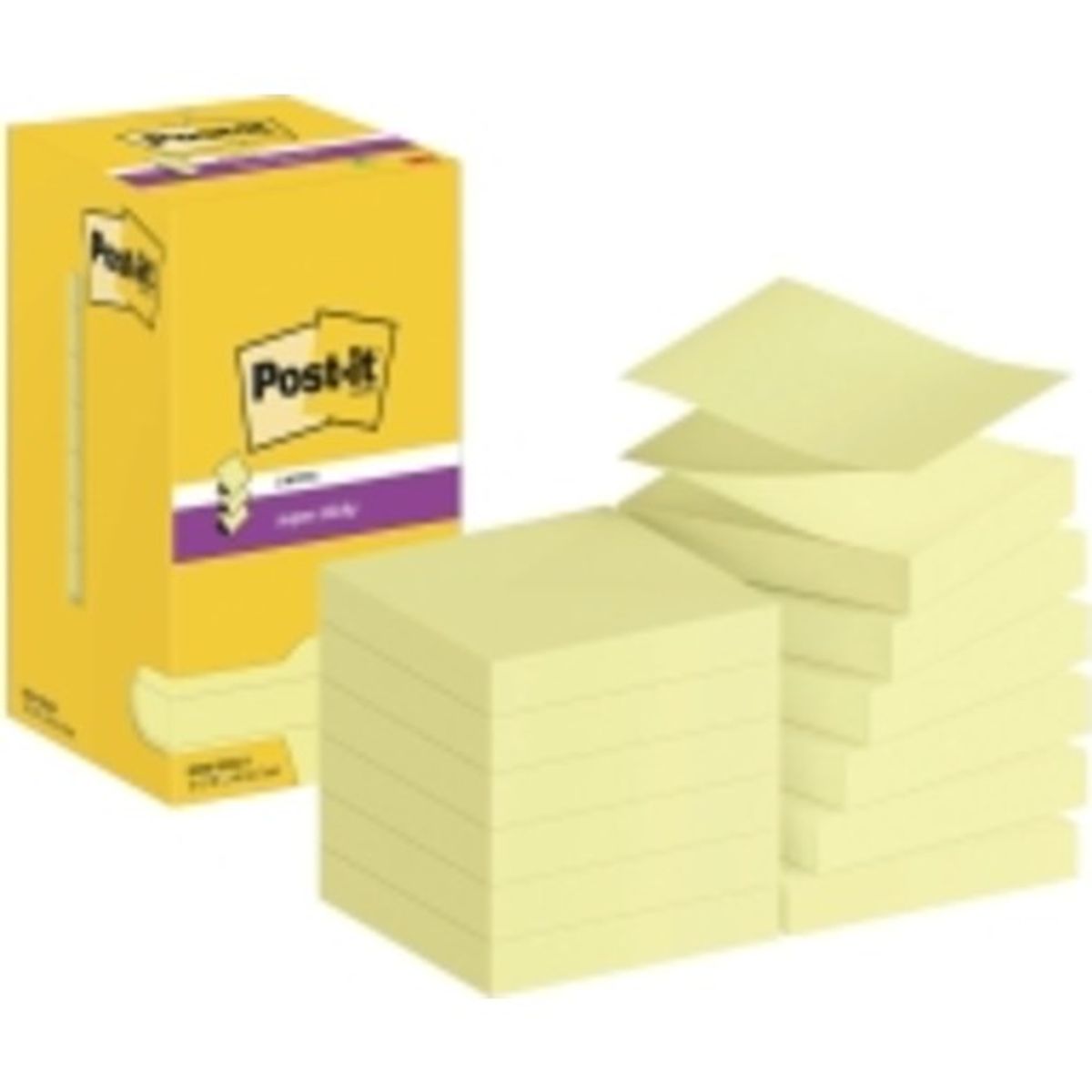 Post-it Super Sticky Z-Notes, gul, 76 x 76 mm, 12 stk.