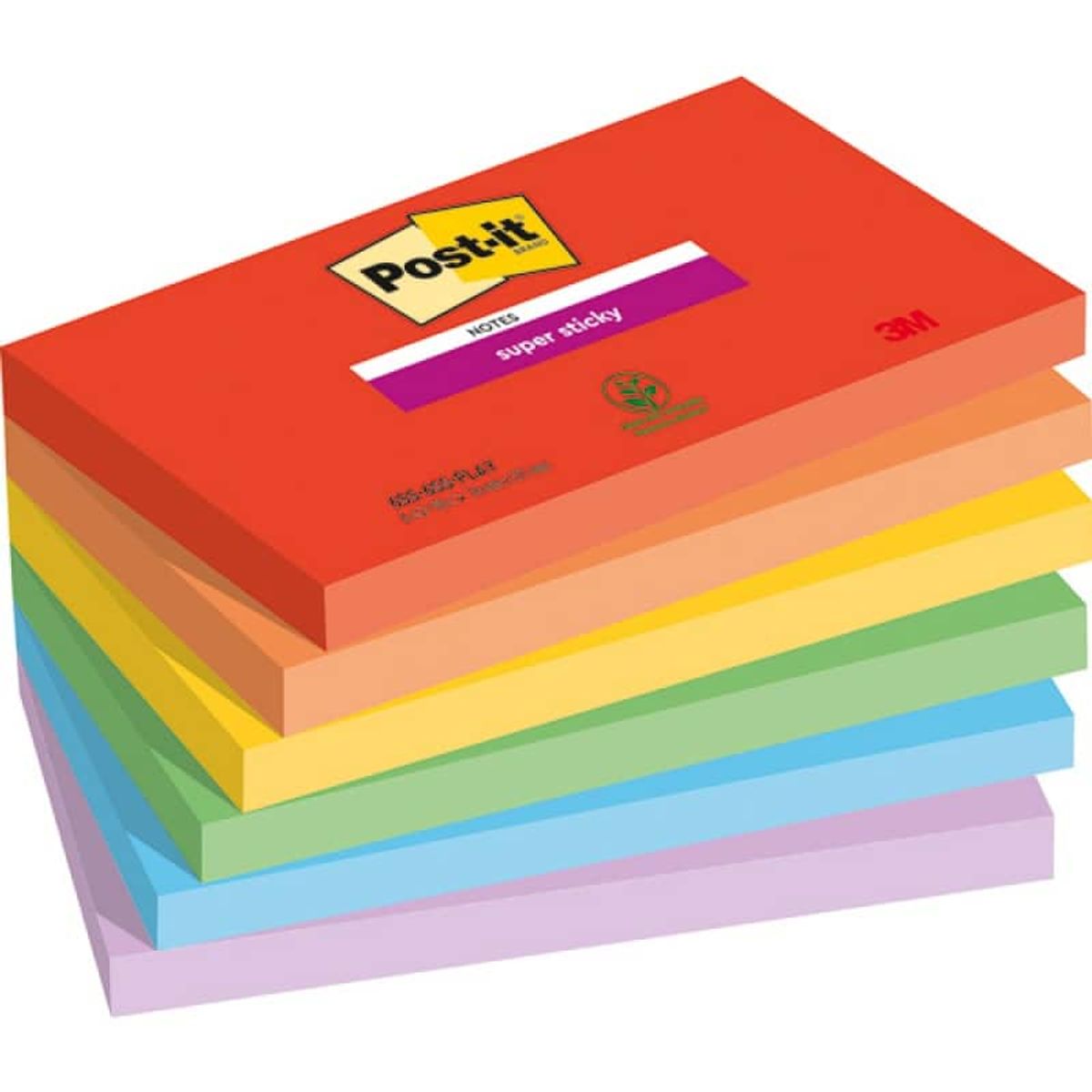 Post-it®PLAYFUL klæbende noter, 76x127mm, 6x90 ark, 1 pakke