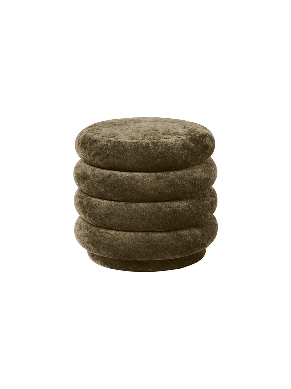 Pouf Round, faded velvet fra Ferm living (Forest)