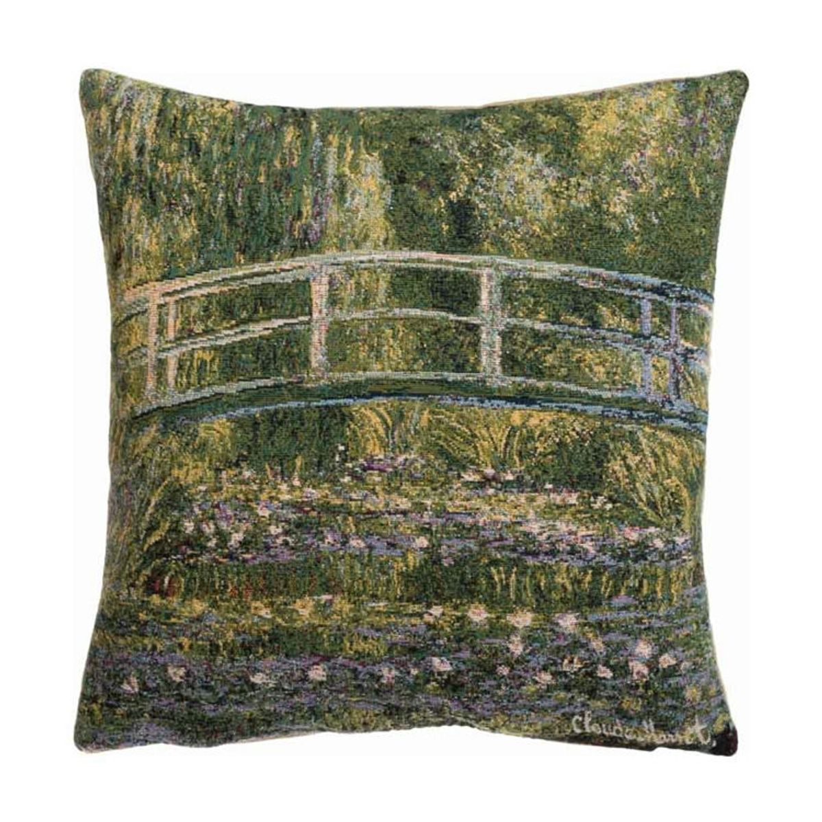 Poulin Design Claude Monet Pude - Den Japanske Bro Køligere Toner