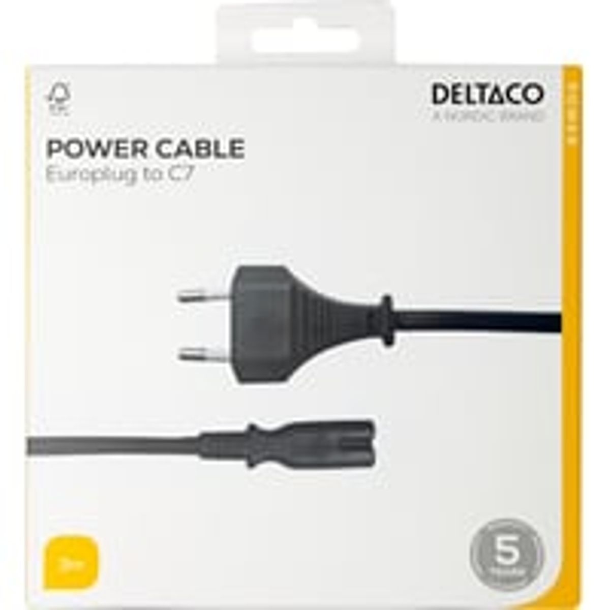 Power cord CEE 7/16 - C7, 3,0m, black