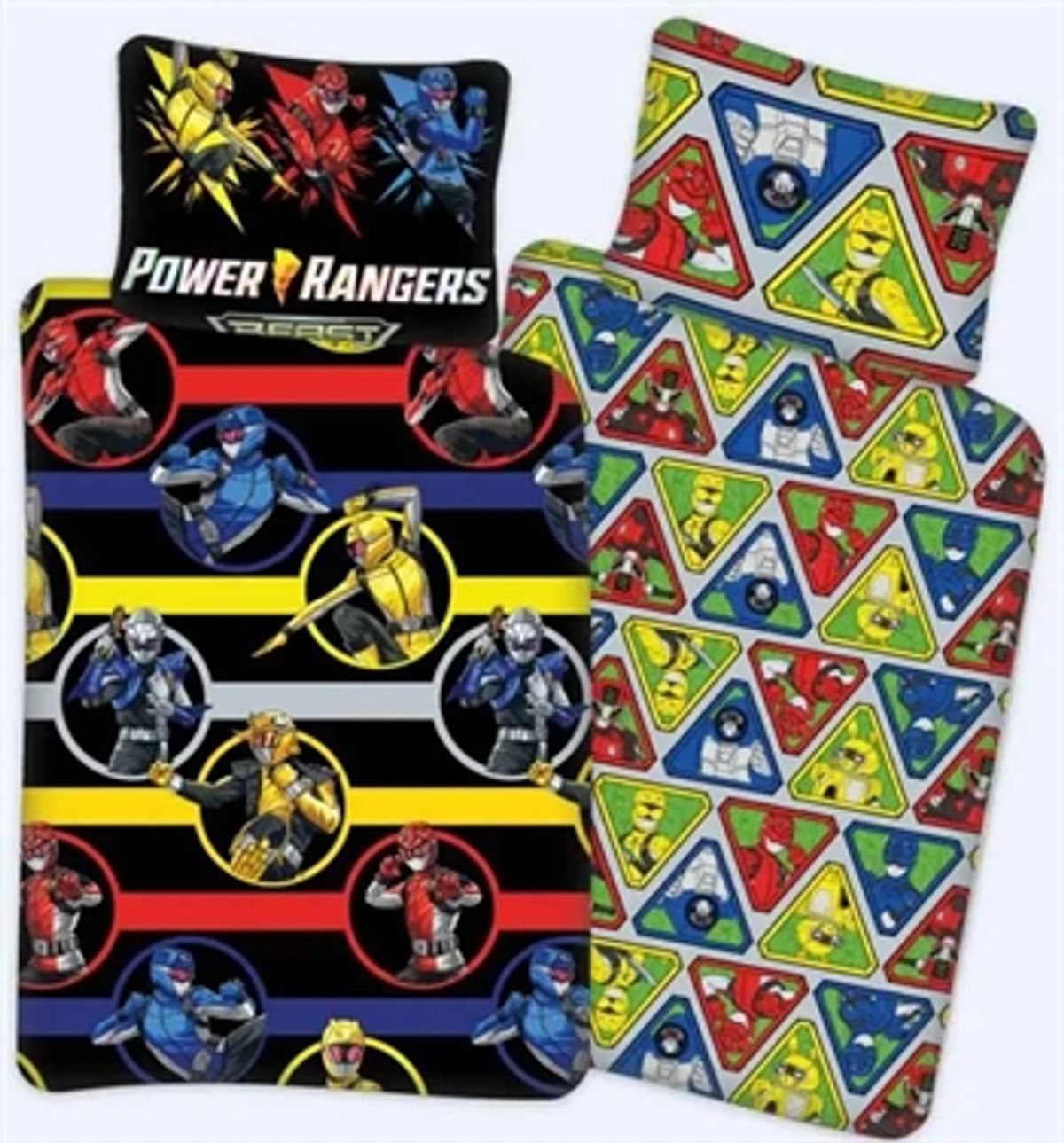 Power Rangers sengetøj 100x140 cm - Power Rangers junior sengetøj - 2 i 1 design - 100% bomuld