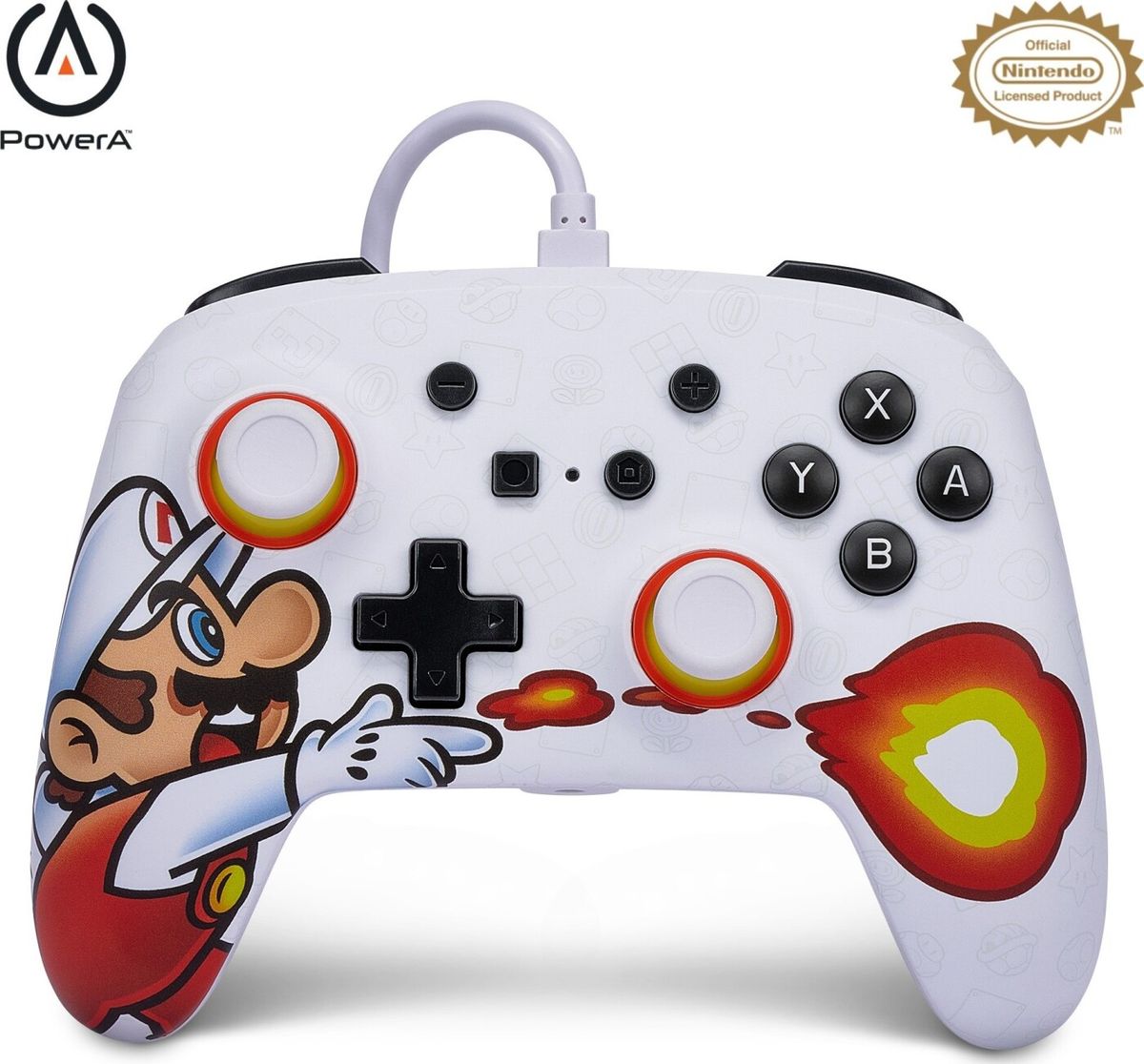 Powera Enhanced Wired Controller For Nintendo Switch - Fireball Mario